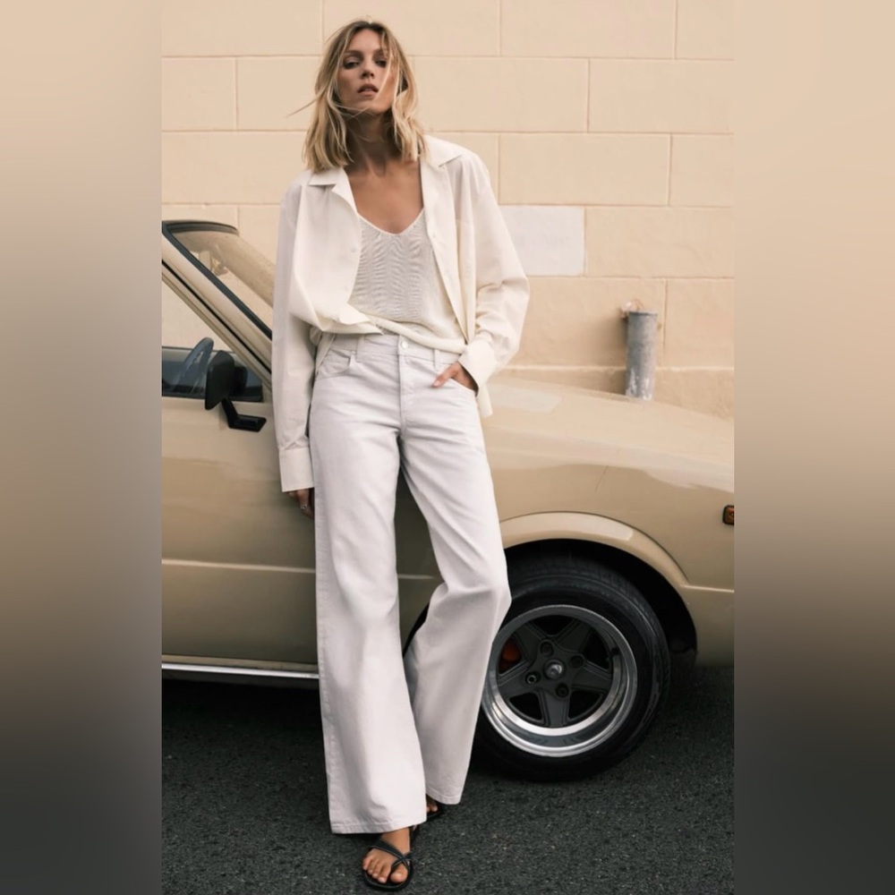 Zara low-rise wide leg jeans
